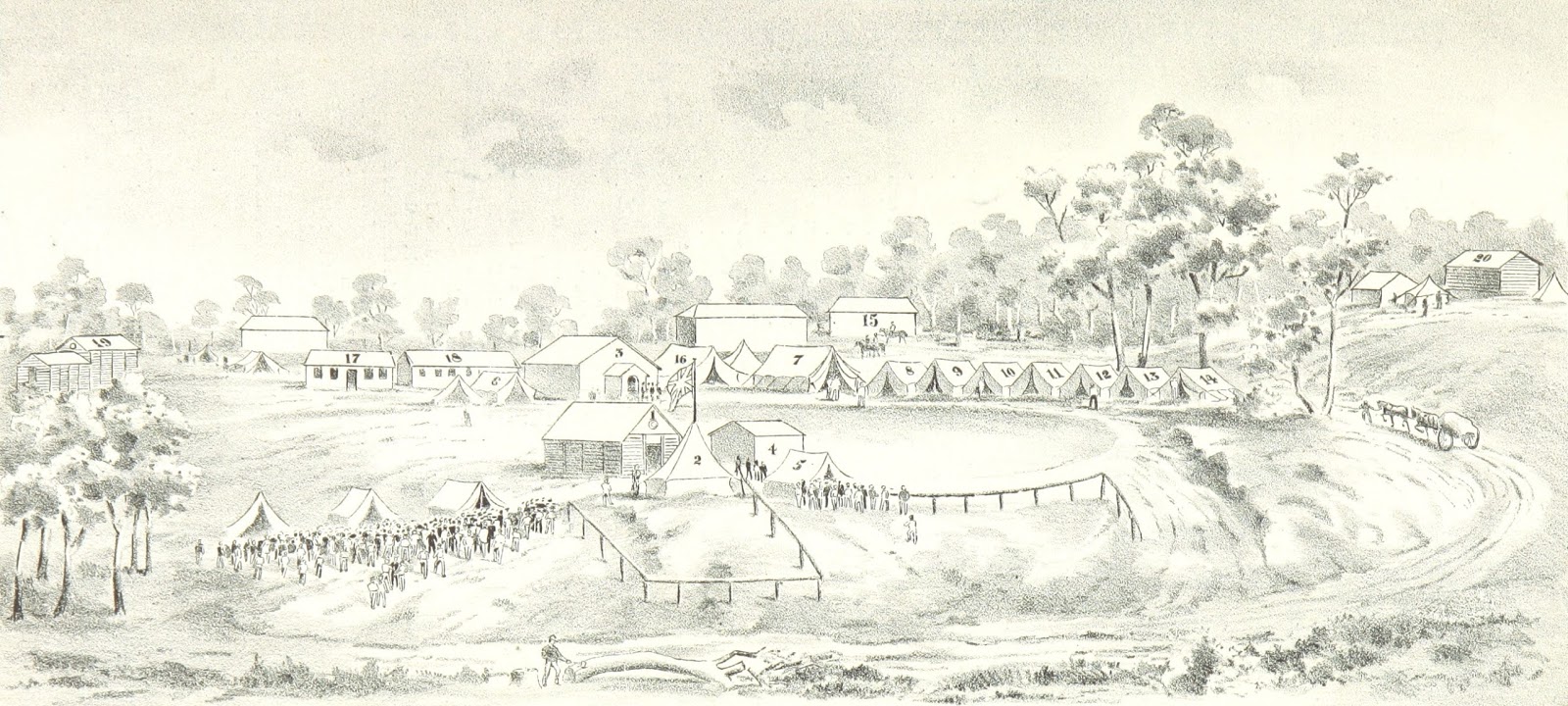 Bendigo Government Camp, c1853